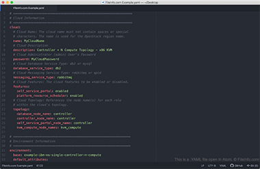 GitHub Atom中的。yaml文件的截图