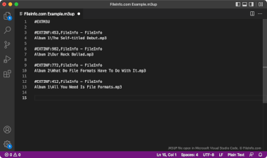 Microsoft Visual Studio Code中的。m3up文件的截图