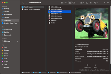 Apple Finder .wastickers文件的截图