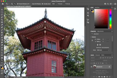 Adobe Photoshop 2021中的。raw文件的截图