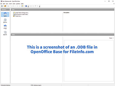 Apache OpenOffice Base 4.1.3中.odb文件的截图