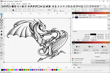 在LightBurn 0.9.07中一个.lbrn文件的截图