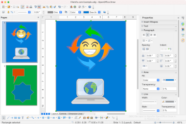 Apache OpenOffice Draw 4中.odg文件的截图