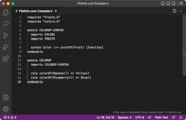 微软Visual Studio代码中。k文件的截图